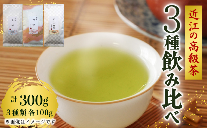 
            緑茶 近江 高級茶 3種飲み比べ 3パック 各100g 煎茶朝宮 煎茶古城 玉緑茶 かぶせ茶 煎茶 茶葉 玉露 緑茶 詰め合わせ 詰合せ みやおえん 彦根 滋賀県
          