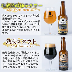 A4-006 KAKUIDA BREWERY 飲み比べセットC(計6本)【福山黒酢】霧島市 ビール クラフトビール ご当地ビール 地ビール お酒 かくいだ 桷志田 乳酸発酵柚子サワー アメリカンレッド