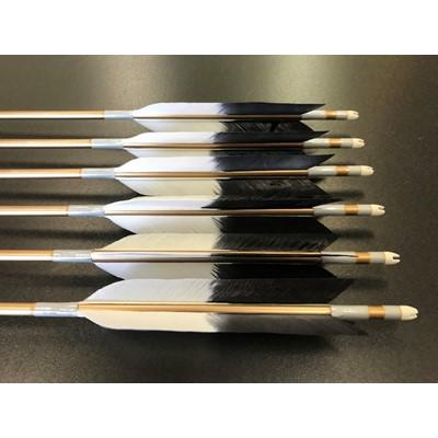 ふるさと納税 岡崎市 七面鳥アルミ矢「1913」　6本組(シャフト色:茶　矧ぎ糸:白系)