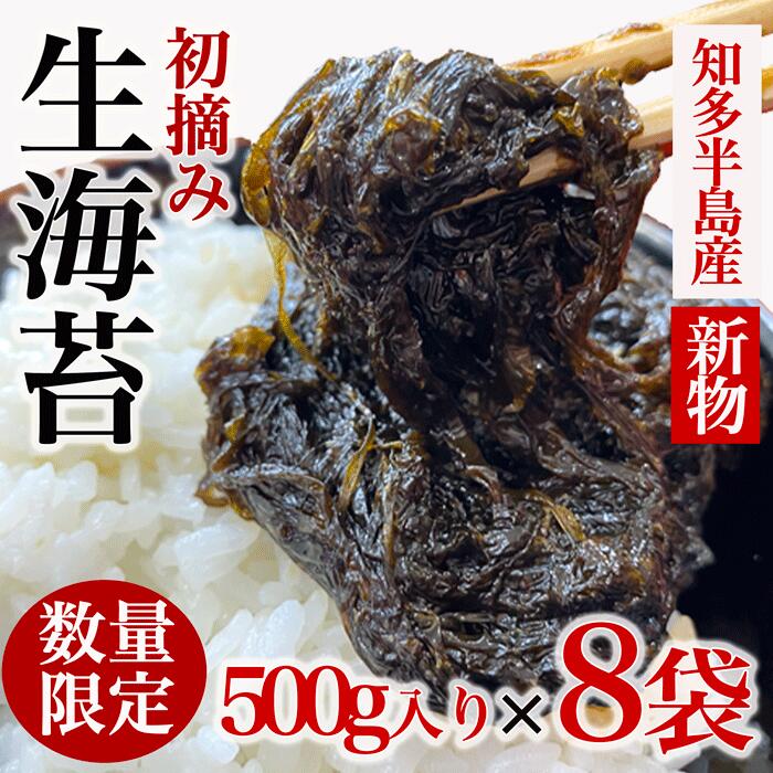 【ふるさと納税】 生海苔 500g×8袋(4kg) 岬だより 冷凍 のり ご飯のお供 おかず 愛知県 南知多町 人気 おすすめ