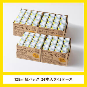 サンAはちみつレモン　125ml紙パック×24本×2ケース 【 飲料 ジュース はちみつ レモン れもん マイヤーレモン 九州産 紙パック 送料無料 】