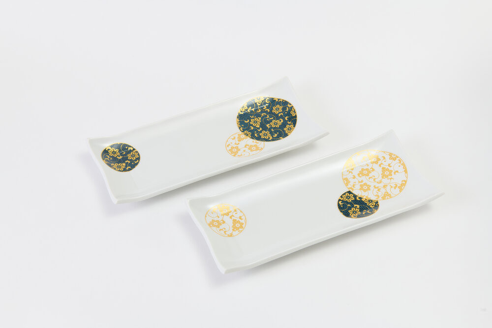 8号ペア皿　丸紋鉄仙文 172111_CY21003