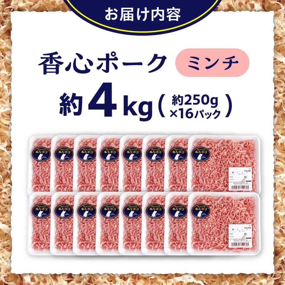 『香心ポーク』ミンチ 約250g×16パック 豚肉ミンチ[AYCK012]