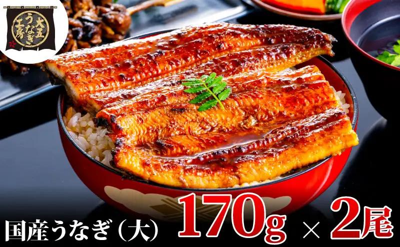 うなぎ 蒲焼 2尾 計340g 国産 大五うなぎ工房 冷凍