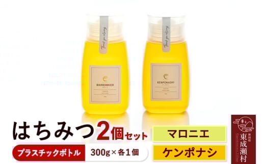 はちみつ2個セット（MARRONNIER・KENPONASHI プラスチックボトル）300g×各1個 計2個