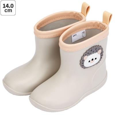 ふるさと納税 奈良市 キッズ ワッペン付きレインブーツ 14cm RIBTW14【ハリネズミ】 672125