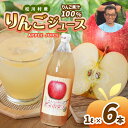 【ふるさと納税】 北條農園 の りんご ジュース （ ふじ ） 1L × 6本 セット 1000ml × 6本 ｜ リンゴ りんご 林檎 りんごじゅーす リンゴジュース 100％りんごジュース 100％ジュース 果汁 1L セット 飲料 飲み物 ジュース 長野県 松川村 信州