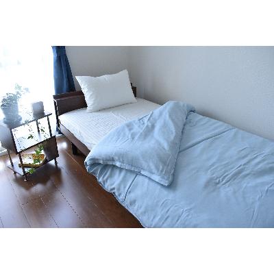 ふるさと納税 蒲郡市 和晒し　ダブルガーゼ　掛け布団カバー(ダブルサイズ)_ブルー【G0210】