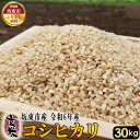 【ふるさと納税】No.414 玄米　コシヒカリ30kg【令和6年産】 ／ 自然 お米 米 こめ 送料無料 茨城県