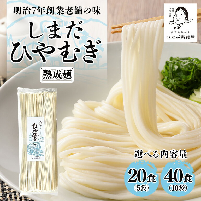 【ふるさと納税】 麺 曲がり麺 しまだ麺 冷麦 選べる 5袋 20食 10袋 40食 送料無料 y12-166