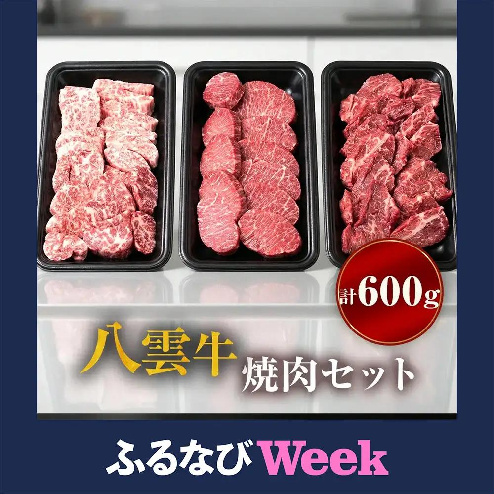 【ふるなびWEEK対象】八雲牛 焼肉セット 総重量 600g 牛肉 もも カルビ 切り落とし 赤身