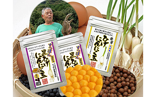 【普通郵便配送】佐賀の手作りひげにんにく卵黄３袋セット：B215-017