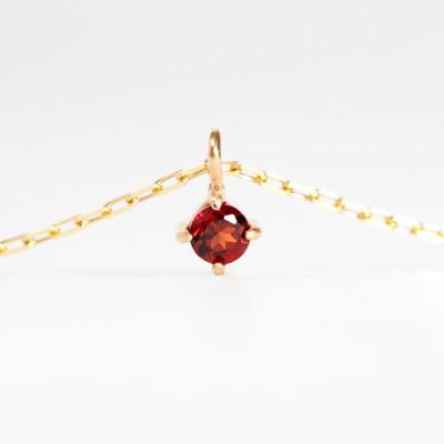 ふるさと納税 大津市 【10金 1月誕生石 ガーネットネックレス】大人シンプル 華奢見えチェーン 天然石 一粒ペンダント |  | 02