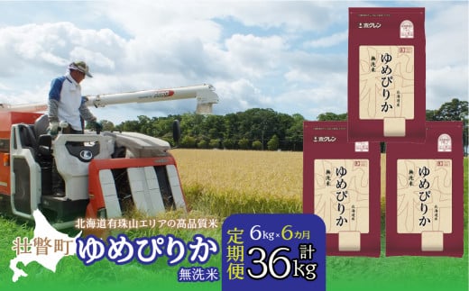 【令和6年産 6ヶ月定期配送】（無洗米6kg）ホクレンゆめぴりか（無洗米2kg×3袋） 【 ふるさと納税 人気 おすすめ ランキング 北海道産 壮瞥 定期便 無洗米 米 白米 ゆめぴりか 甘い おにぎり おむすび こめ 贈り物 贈物 贈答 ギフト 大容量 詰合せ セット 北海道 壮瞥町 送料無料 】 SBTD055