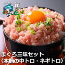 【ふるさと納税】まぐろ三昧セット〈本鮪の中トロ200g×2・ネギトロ100g×4袋〉本マグロ　手巻き寿司　ネギトロ丼　握り寿司　ステーキ　三重県　紀北町　紀伊長島【C47】