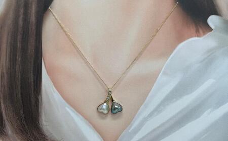 【奄美パール】マベ真珠 ハート K18 ペンダント 507