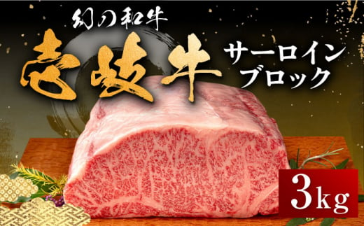 
壱岐牛 サーロイン ブロック 3kg 《壱岐市》【中津留】[JFS004] サーロイン ステーキ 焼肉 BBQ 牛肉 肉 サーロインステーキ 赤身 焼き肉 ブロック肉 ブロック イベント 191000 191000円
