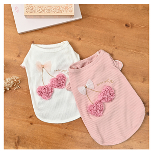 ハートチェリータンクトップ  ピンク シンプル ドッグウェア 【ココアトワ(cocoAtoi)】 Ｌ