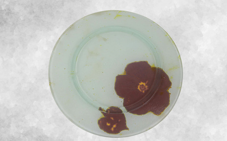 つづるガラスアート　ゆうなの花　平丸皿　HAKU｜ 1枚