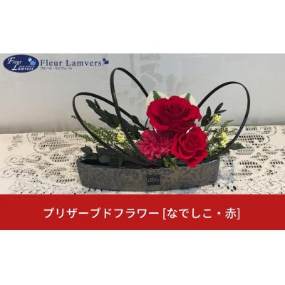 ふるさと納税 三条市 プリザーブドフラワー [なでしこ・赤] ケース付 お祝い プレゼント【019S041】