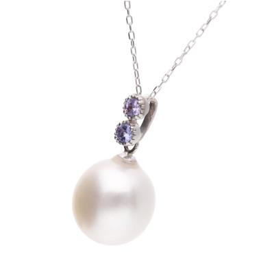 ふるさと納税 神戸市 【水鞠】白蝶真珠(南洋真珠)タンザナイト K18ホワイトゴールド ペンダントトップ |  | 01