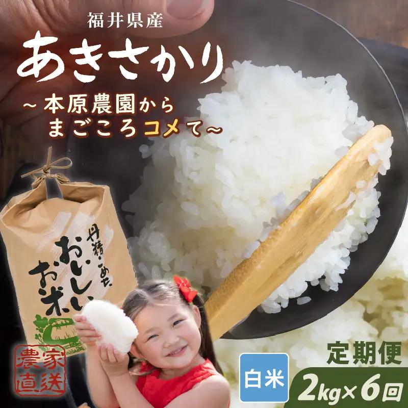 先行予約 定期便 6ヶ月連続お届け あきさかり 2kg (1袋) × 6回 計12kg 白米 ブランド米 2026年10月上旬以降順次発送 [B-8947]