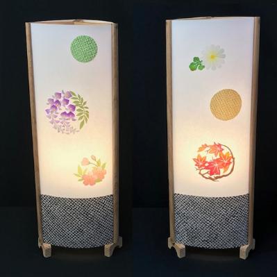 ふるさと納税 泉佐野市 あんどん　あかり　夢あかり　正絹着物生地で作ったおしゃれな行灯　お花のドット　099H266