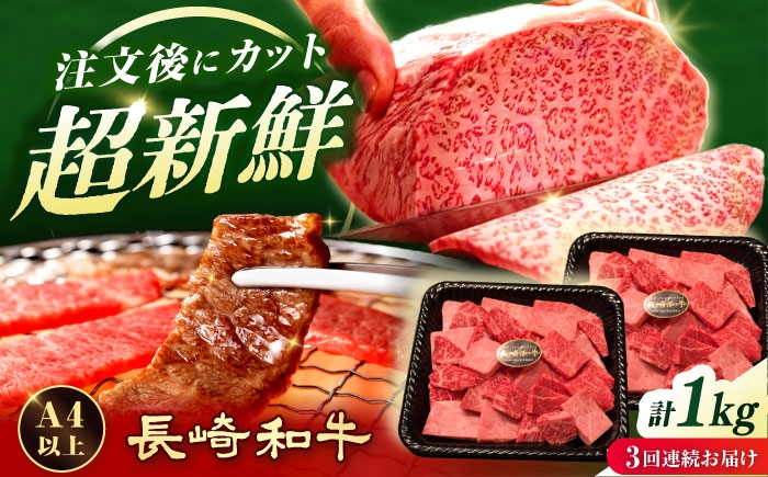 
            【3回定期便】【形に訳あり】焼肉切り落とし 長崎和牛約1kg（500g×2P）[ECS070]焼肉切り落とし 牛肉 国産 黒毛和牛 和牛 長崎和牛 小分け 冷凍 やきにく 定期便
          