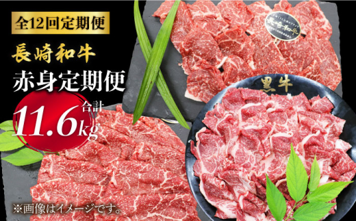 和牛 牛肉 【12回定期便】 長崎和牛 赤身 ＜株式会社 黒牛＞ [CBA040] 長崎 西海 和牛 長崎和牛 牛肉 赤身 切り落とし スライス すき焼き