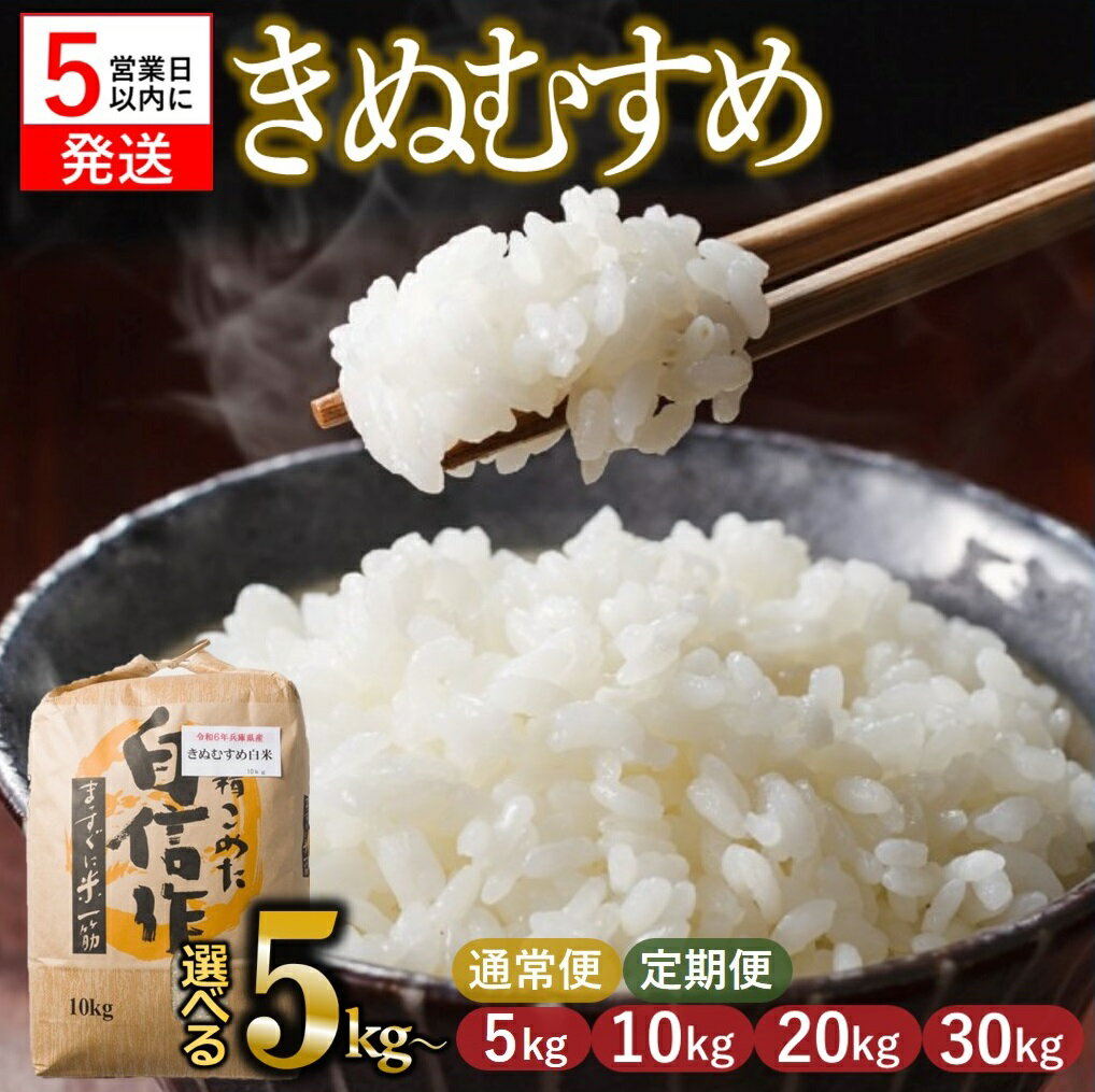 【ふるさと納税】【スピード発送】【定期便】 令和7年産 きぬむすめ 白米 選べる容量 5kg 10kg 20kg 30kg 米 お米 兵庫県産 キヌムスメ