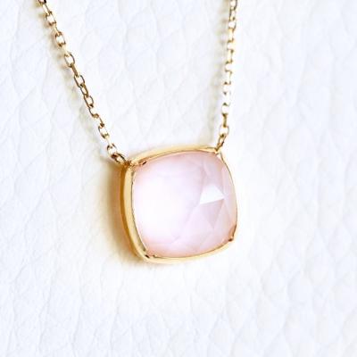 ふるさと納税 甲府市 【ジュエリー】K18 イエローゴールド ピンクオパールクォーツネックレス PNA-0361 |  | 01