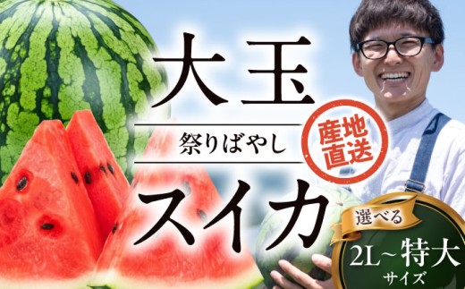 スイカ 【先行予約】【2026年6月上旬から順次発送】 スイカ【祭りばやし】 4L（9〜10kg）×2玉 計18〜20kg 先行予約 2玉 4L 大玉 祭りばやし 高糖度 甘い 旬 完熟 ふじた農園 