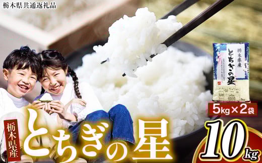 【栃木県共通返礼品】【令和7年度産】栃木県産 とちぎの星 白米 5kg×2袋（合計10㎏） | ふるさと 納税 お弁当 お米 精米 美味しい 白米 つやつや とちぎ 大粒 共通返礼品 送料無料 那珂川町 栃木県