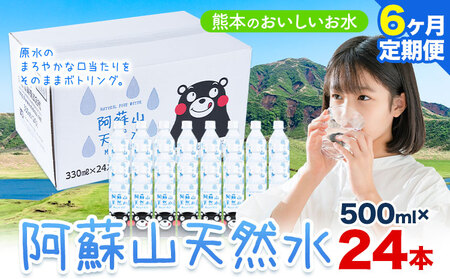 【6ヶ月定期便】天然水  阿蘇山 天然水 500ml 24本 |丸富産業