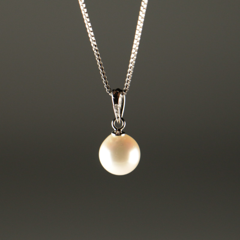 
            【天白真珠】8.5㎜ バロック球 （SVチェーン）真珠 パール 宝石 ジュエリー シルバー ネックレス アクセサリー 天白真珠  [tenpaku33] 
          