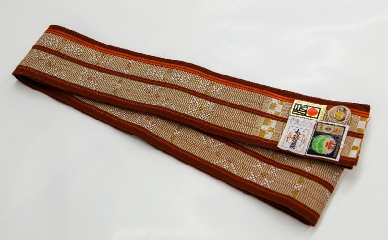 
                  伝統工芸【読谷山ミンサー】細幅帯＜茶系・１点もの＞ ☆ 帯 着物 沖縄 織物 読谷村 普段使いに 花織 １点物 　 　 　 　 　 　 　 　 　 　 　
                