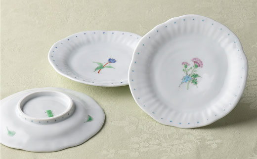 【波佐見焼】一つ花銘々皿 小皿 3枚セット【藍水】 [GB18]