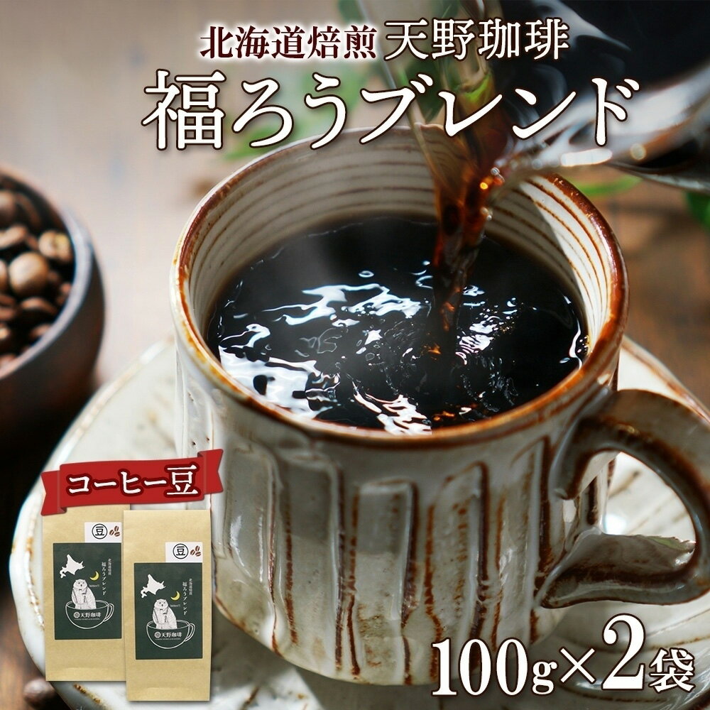 【ふるさと納税】 コーヒー ブレンド 豆 100g×2 珈琲 生豆 自家焙煎 ビター スペシャルティコーヒー 中挽き 粗挽き 細挽き 極細挽き 飲料 ドリンク ギフト お取り寄せ グルメ 福ろう 天野珈琲 北海道 札幌市