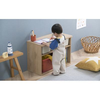 ふるさと納税 大河原町 収納棚 ラウンドシェルフ ロータイプ ナチュラル/ライトベージュ アイリス[53753086] |  | 03