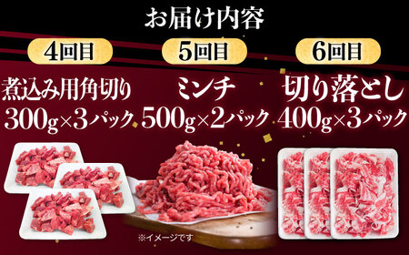 【6回定期便】肉ざんまい定期便 一人暮らし 少量/黒毛和牛 牛肉 バラエティー 定期【川崎畜産】[IAX049]