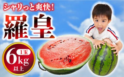 【2026年5月下旬?発送】【大玉】 スイカ 羅皇 (ラオウ) 1玉 / 果物 フルーツ らおう / 南島原市 / ふるさと企画 [SBA013]