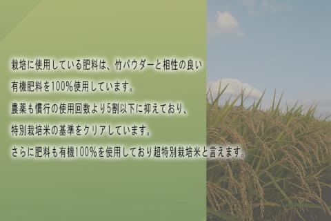 【令和7年度産】《新米》【11月下旬より順次発送予定】竹パウダー肥料と有機肥料100％使用　特別栽培米 [大和広陵米　かぐや]　白米5kg