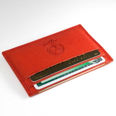 ふるさと納税 大川市 mafpinto カードケース 本革 レッドシュリンク