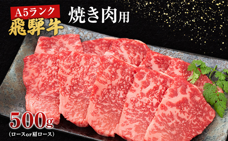 
牛肉 飛騨牛 焼き肉 セット ロース 又は 肩ロース 500ｇ 黒毛和牛 Ａ5 美味しい お肉 牛 肉 和牛 焼肉 BBQ バーベキュー 【岐阜県池田町】
