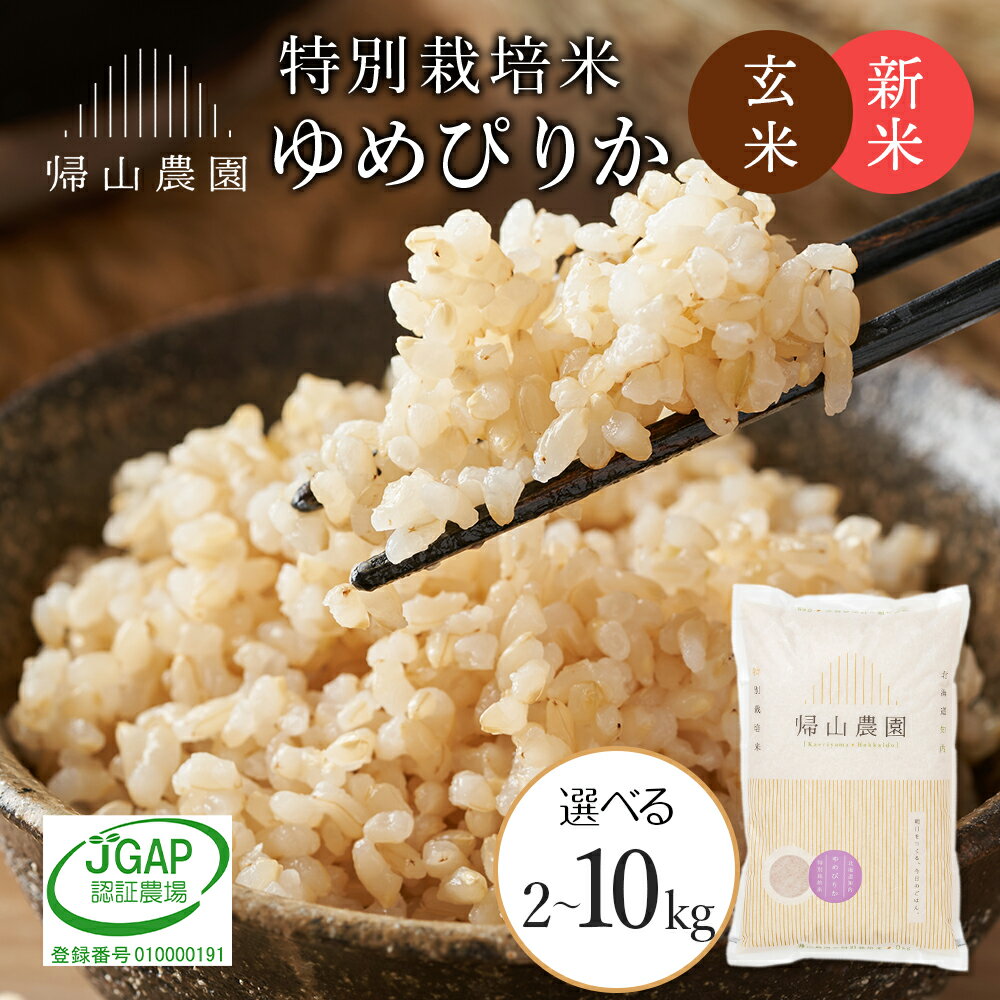 【ふるさと納税】【令和7年産新米予約】玄米 ゆめぴりか 選べる2kg〜10kg 特別栽培米産地直送《帰山農園》知内町 ふるさと納税 米 こめ 北海道産お米 北海道米 美味しいお米 北海道産米 道産米 ふるさと納税 秋 旬