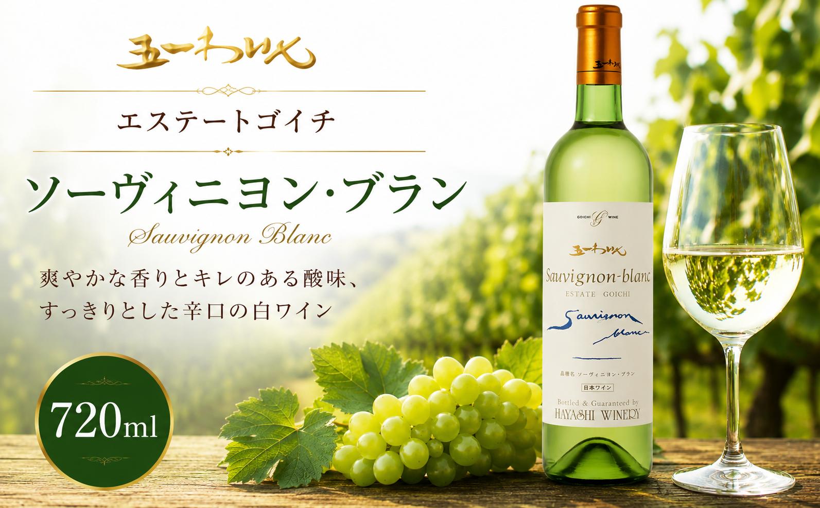 
                  五一わいん エステートゴイチ ソーヴィニヨンブラン ｜ ワイン 白 白ワイン ソーヴィニヨンブラン 五一わいん 林農園 中口 ぶどう 酒 お酒 アルコール 長野県 塩尻市
                