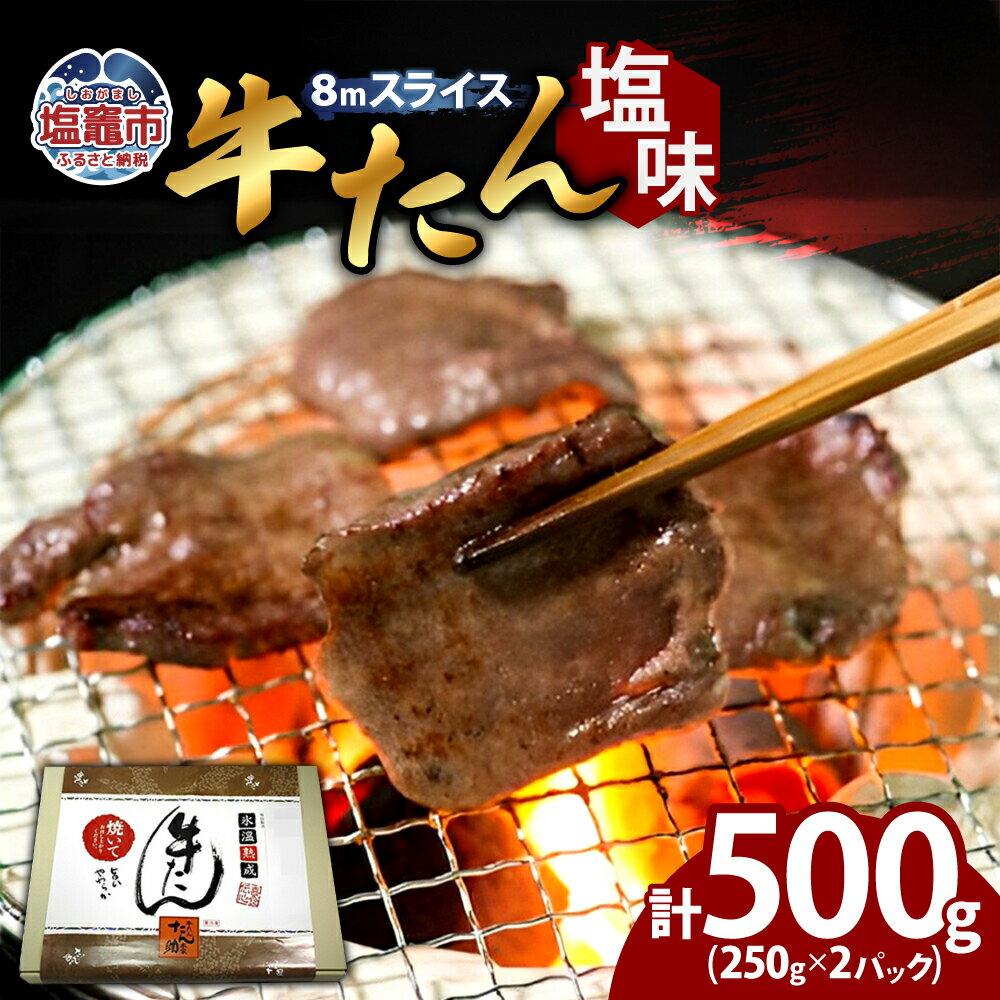 【ふるさと納税】牛たん（8mm）塩味 250g×2パック 計500g 塩竈市 塩釜市