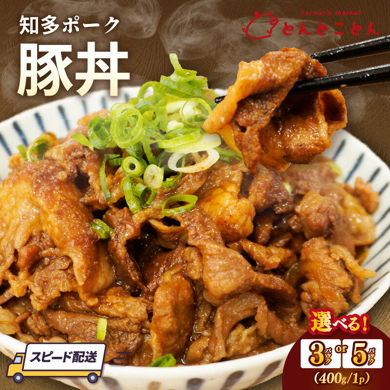 【ふるさと納税】知多ポーク 豚丼 1パック400g【選べる内容量：3パック・5パック】豚丼 丼もの 小分け 豚肉 惣菜 ポーク 惣菜 とんとことん おかず 簡単調理 時短 肉料理 国産豚肉 知多豚 小分けパック 愛知県 常滑市 送料無料