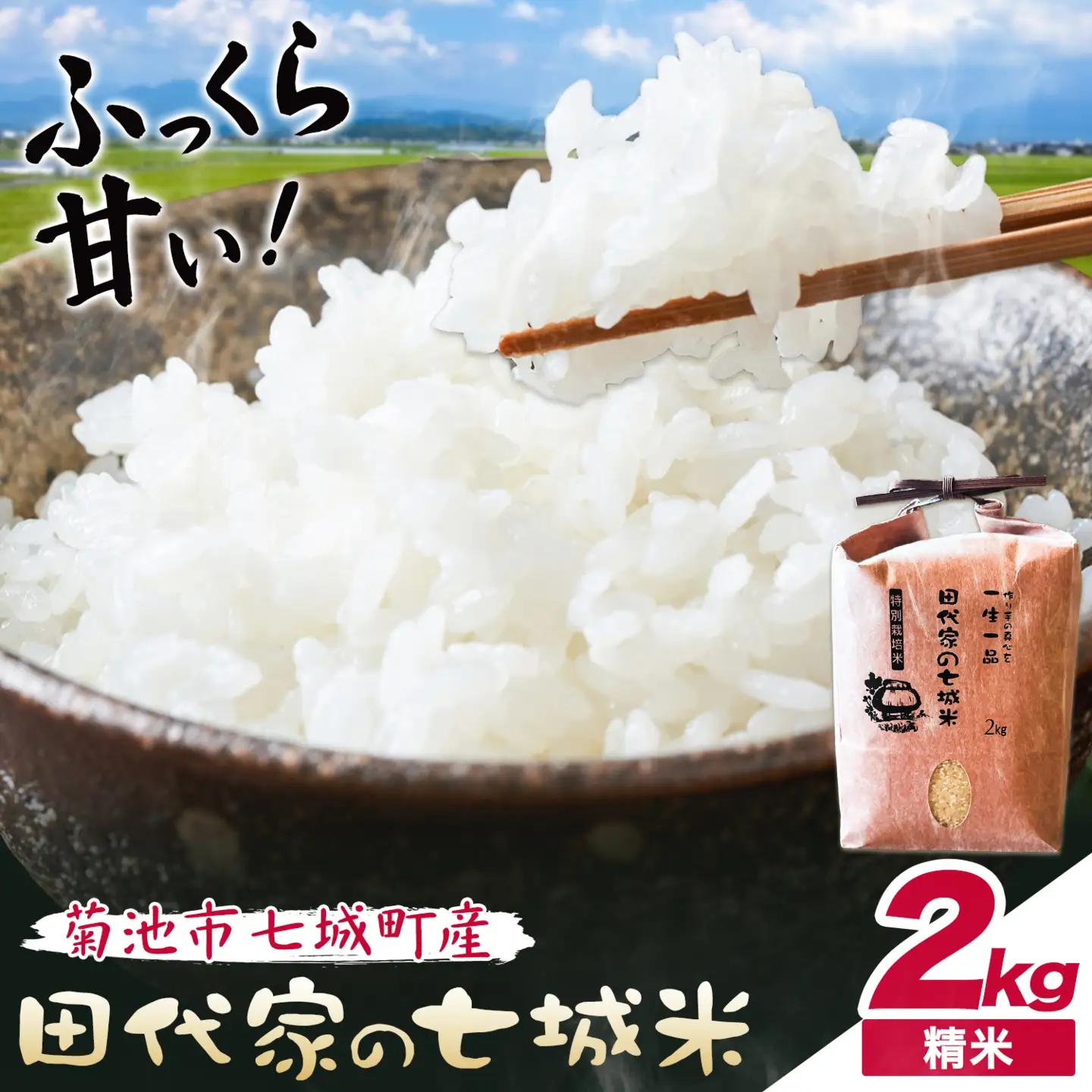 令和7年産 菊池市七城町産 田代家の七城米 七城ヒノヒカリ精米 2kg 田代こめや《30日以内に出荷予定(土日祝除く)》熊本県 菊池市 米 お米 精米 ひのひかり 菊池市産 熊本県産 九州産 送料無料