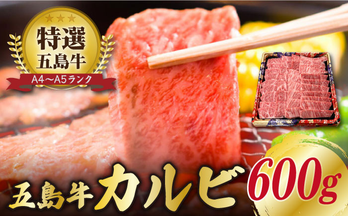 
【幻の和牛！とろける肉汁がたまらない…！】 五島牛 特選 カルビ 600g 3人前 牛肉 焼肉 牛 肉 お肉 国産 和牛 赤身 【カミティバリュー】 [RBP014]
